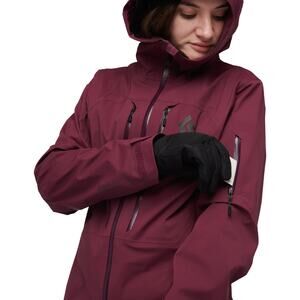 Black Diamond Recon Lt Stretch Shell Womens Ski Small Red Blackberry NEW $449